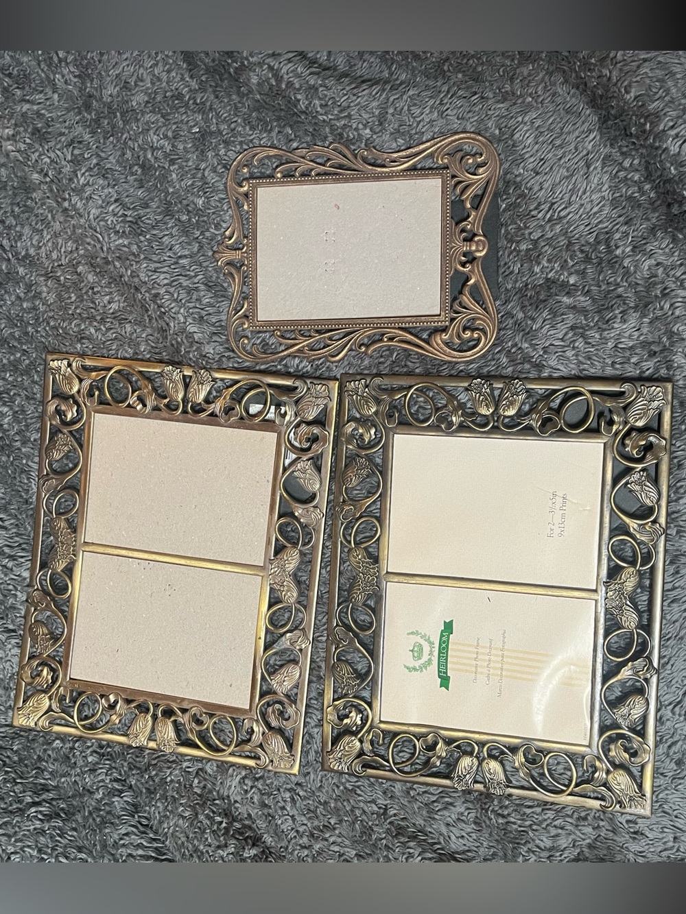 3 Vintage Photo Frames Heirloom & Ashleigh Manor Floral